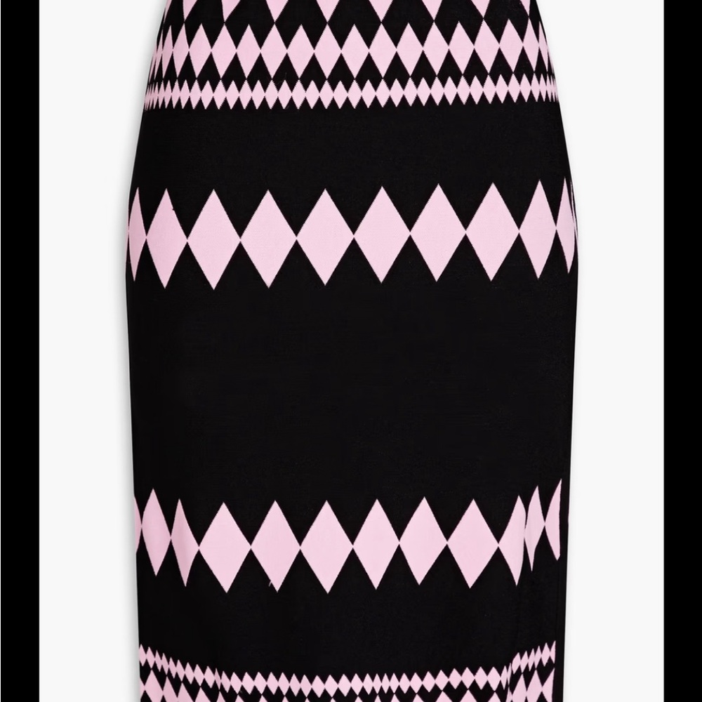 DVF Black and Pink Geometric Skirt